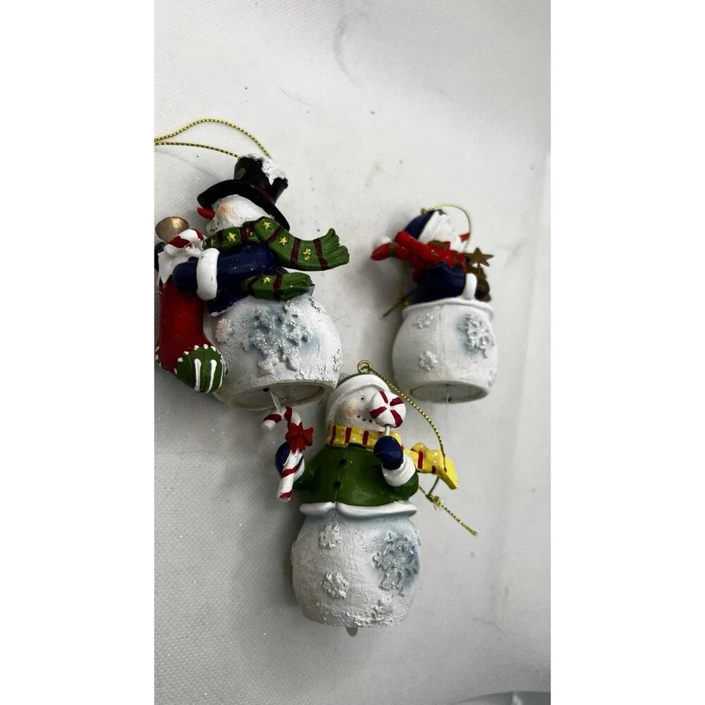 Set 3 Lighting Snowman Christmas Decoration Ornament Color Change Vintage